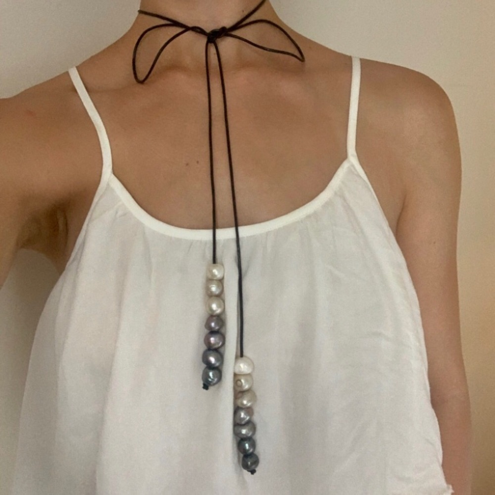 Gorgeous Pearl Customizable Cord Necklace